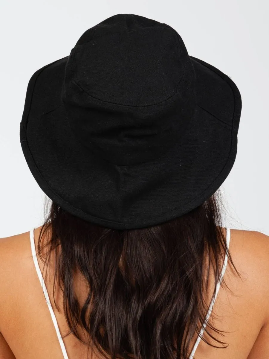 CLASSIC CANVAS BUCKET HAT-BLACK sold by Lucca Couture product image thumbnail 3