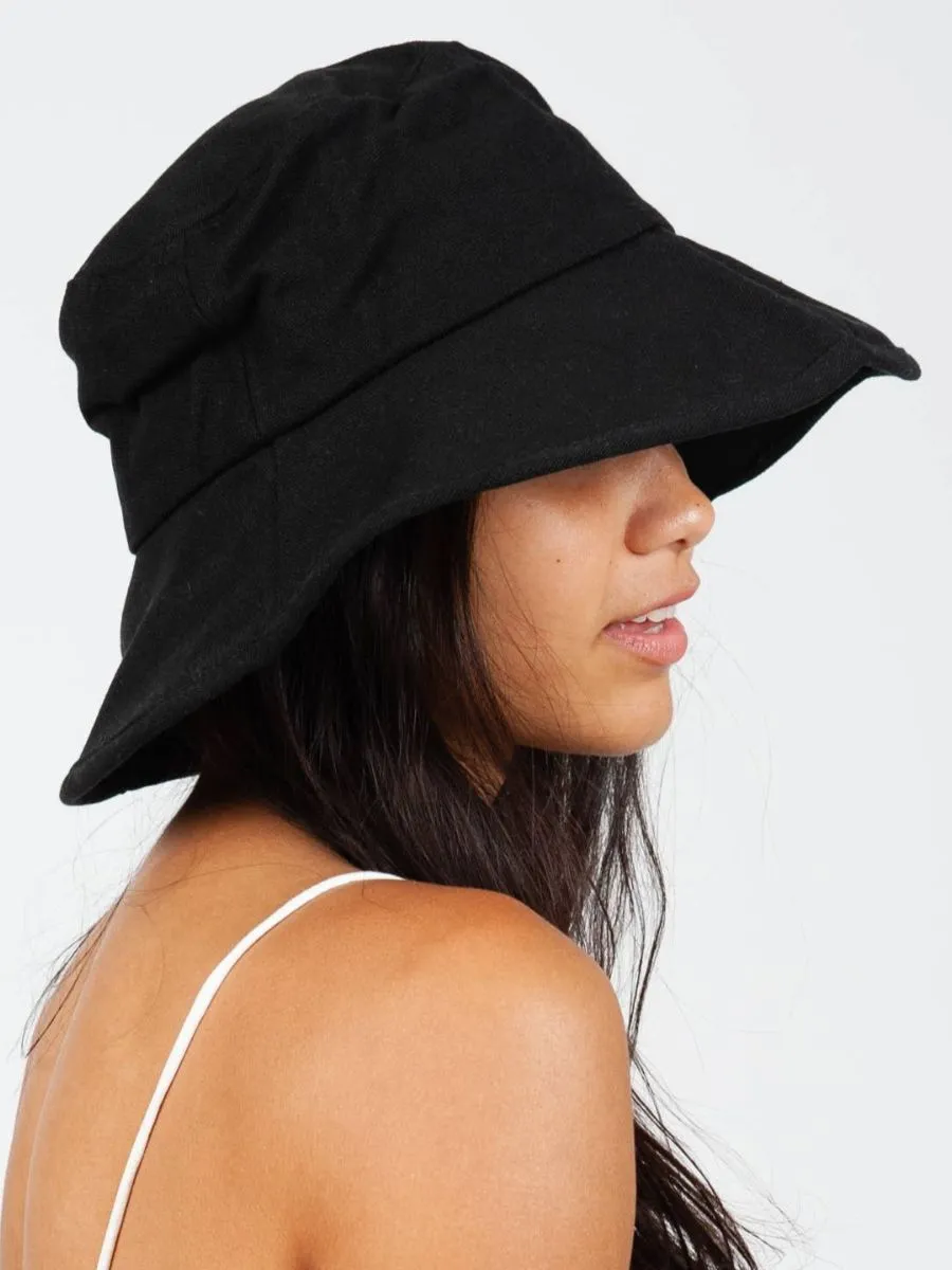 CLASSIC CANVAS BUCKET HAT-BLACK sold by Lucca Couture product image thumbnail 2