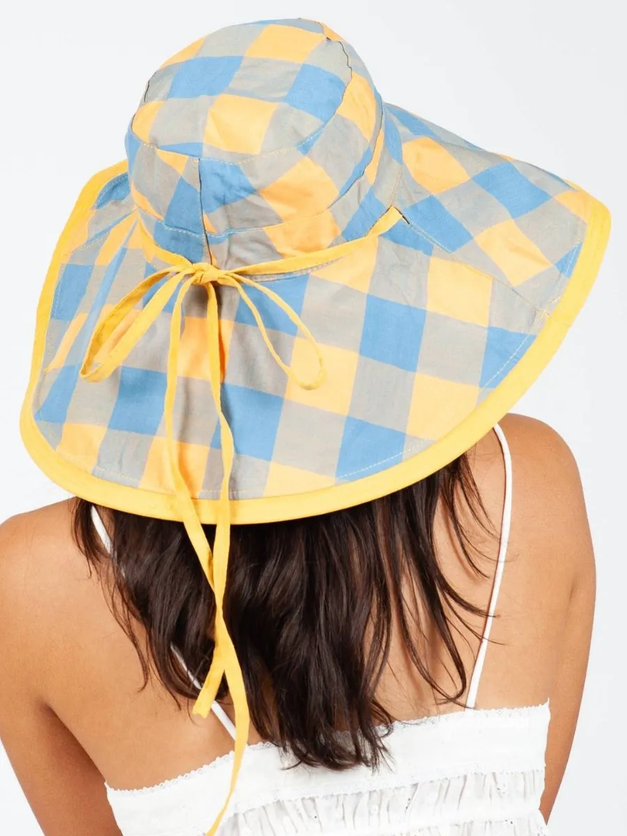 CHECKERED CANVAS HAT-SHERBERT sold by Lucca Couture product image thumbnail 2