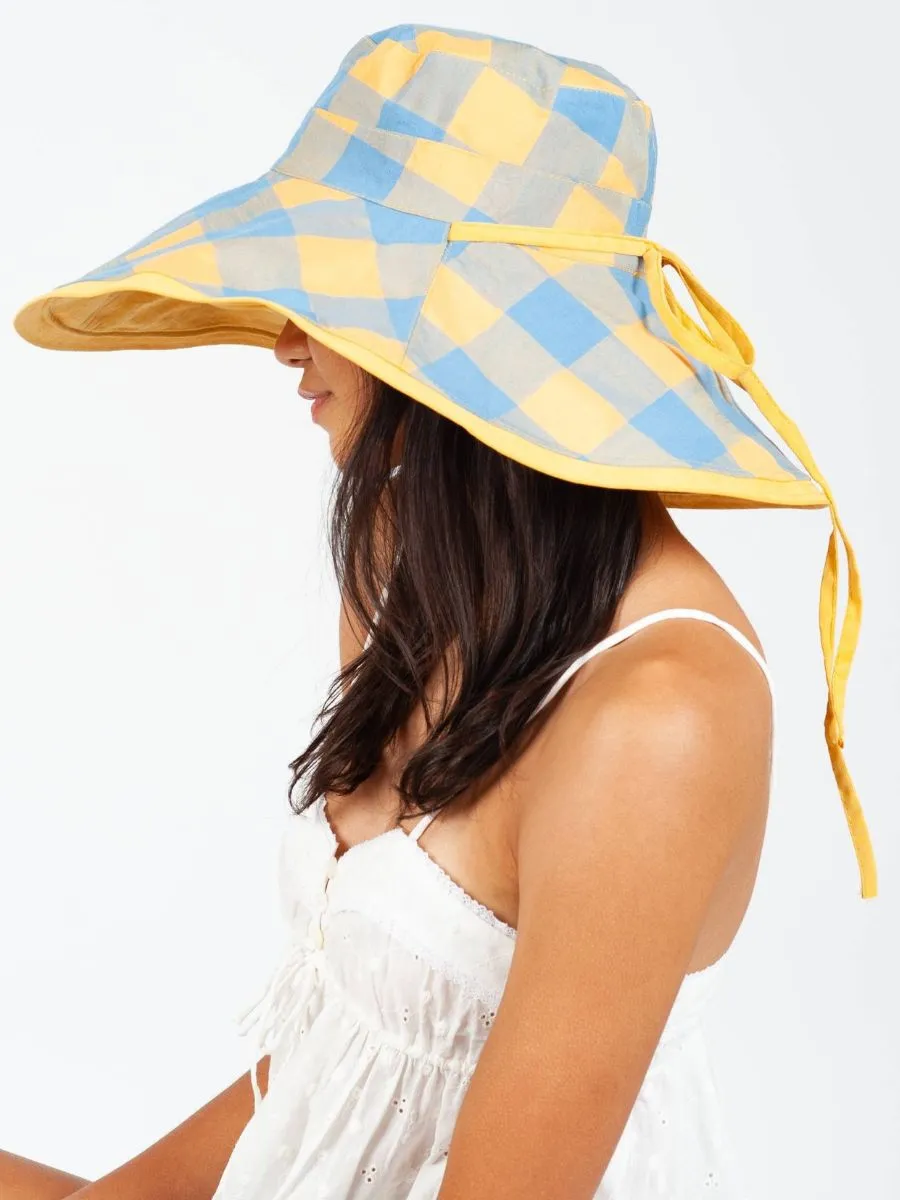 CHECKERED CANVAS HAT-SHERBERT sold by Lucca Couture