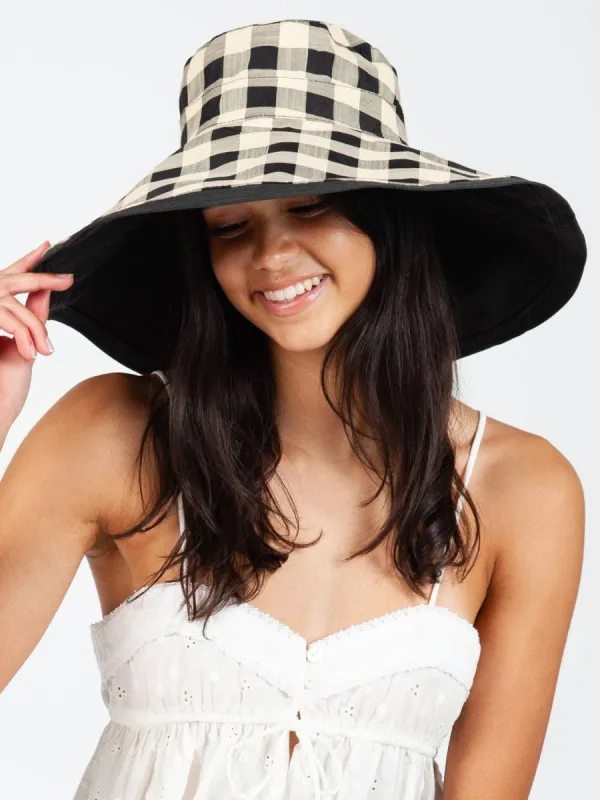 CHECKERED CANVAS HAT-PEACHY sold by Lucca Couture