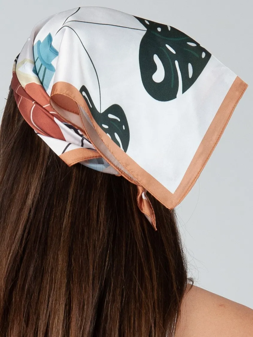 CHER SATIN SCARF-PALM sold by Lucca Couture product image thumbnail 3