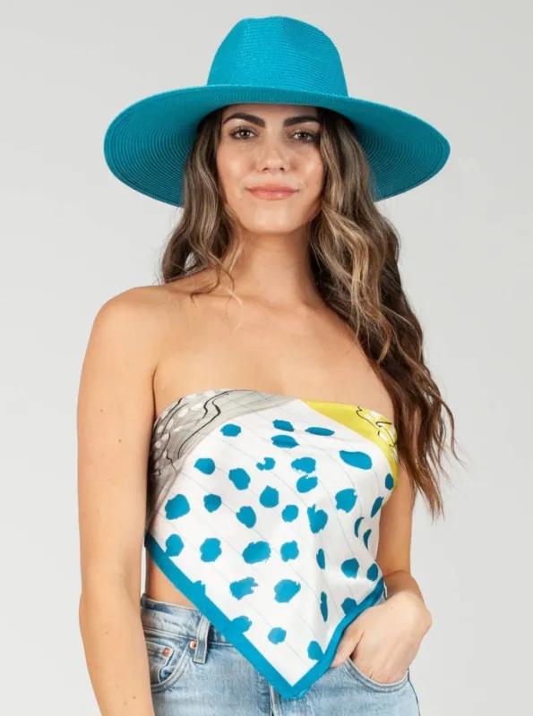 CHESTER SATIN SCARF-TURQ PATCH sold by Lucca Couture