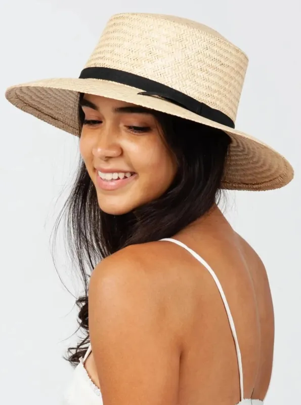 CANARY STRAW HAT-NATURAL sold by Lucca Couture