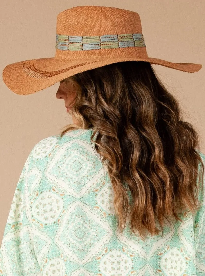 BARSA PAPER TRIM FEDORA-TAN sold by Lucca Couture product image thumbnail 2