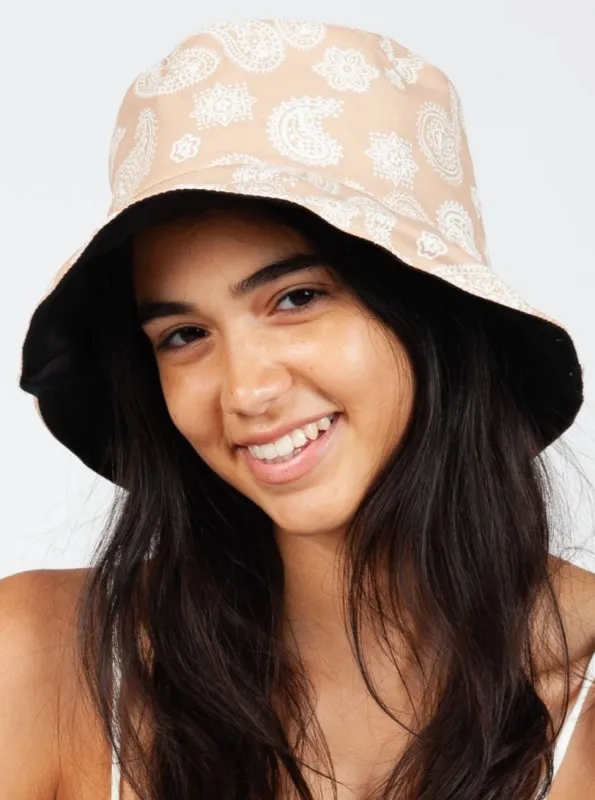 BEIGE PAISLEY BUCKET HAT sold by Lucca Couture