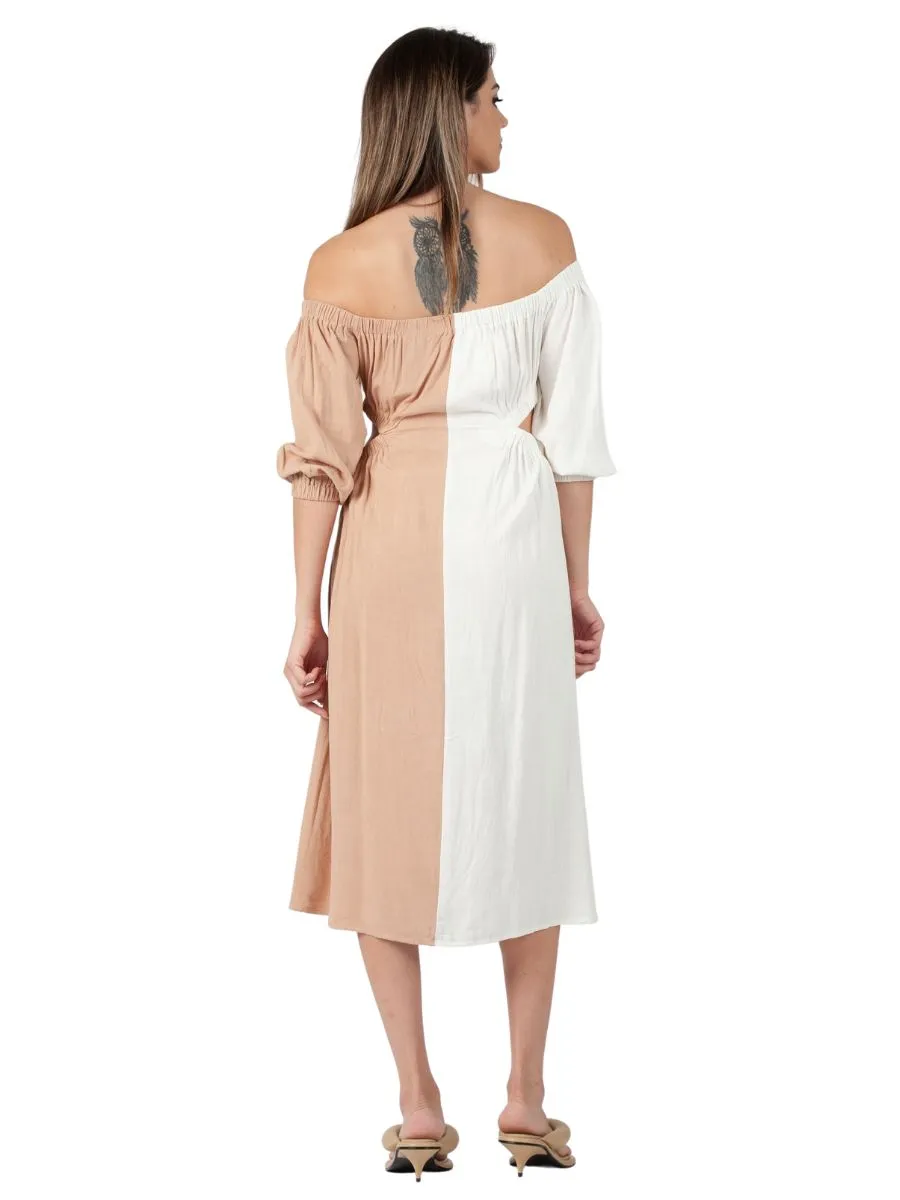 AURORA TWO TONE DRESS-BLUSH/WHITE sold by Lucca Couture product image thumbnail 3