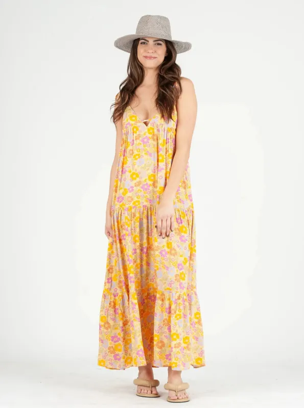 Women's Floral Printed Tier Maxi Dress sold by Lucca Couture