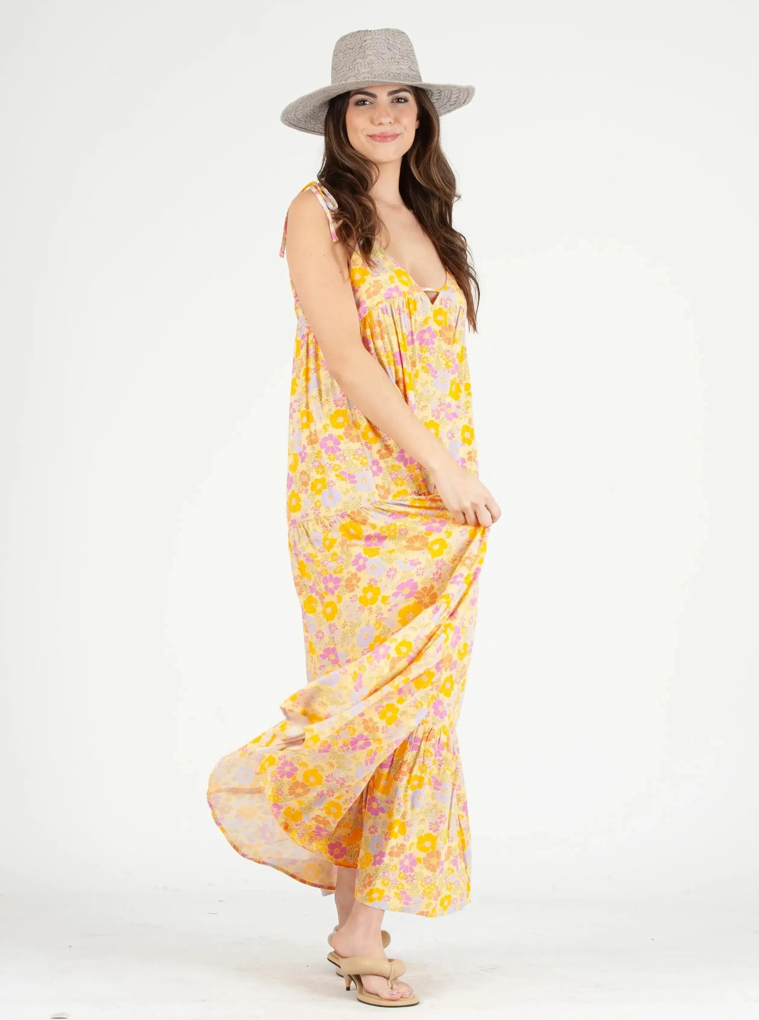 Women's Floral Printed Tier Maxi Dress sold by Lucca Couture product image thumbnail 3