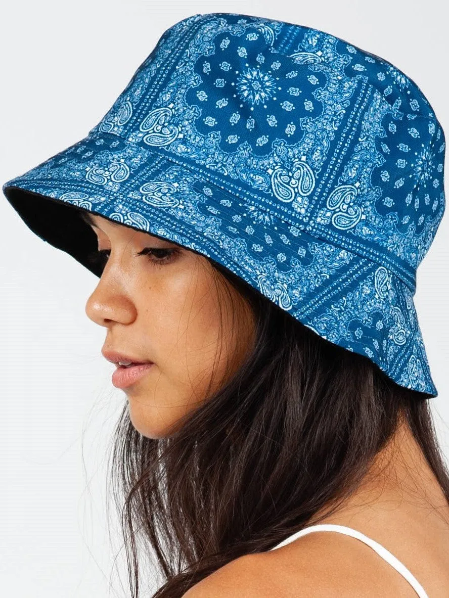 Women's Bandana Print Reversible Bucket Hat sold by Lucca Couture product image thumbnail 2