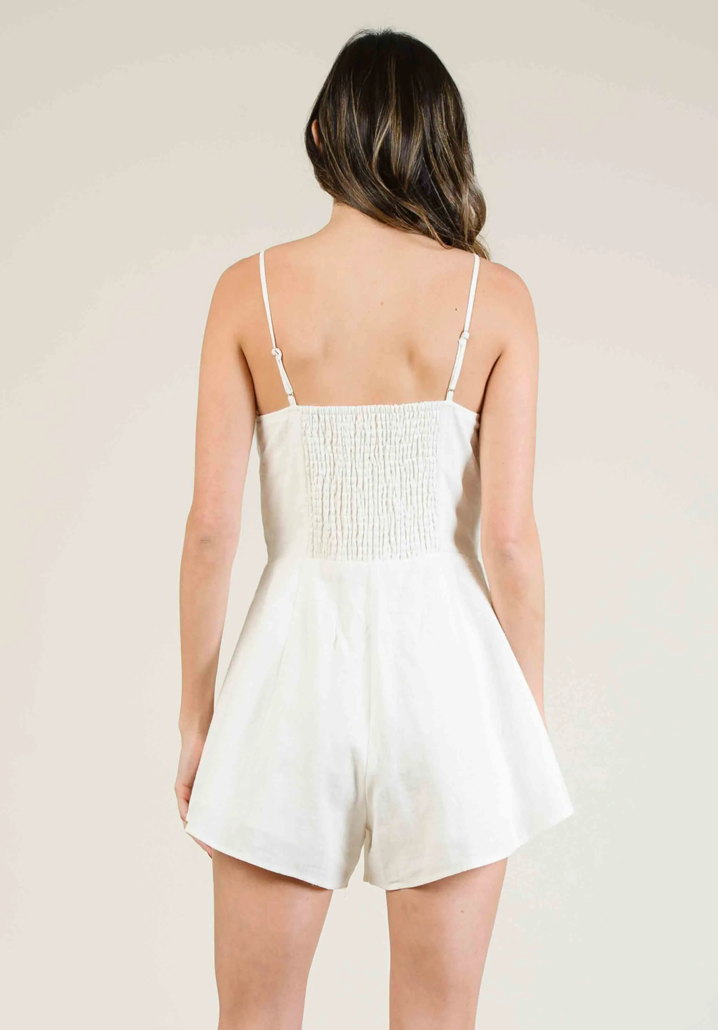 LUCIA FRONT TIE ROMPER-WHITE sold by Lucca Couture product image thumbnail 3