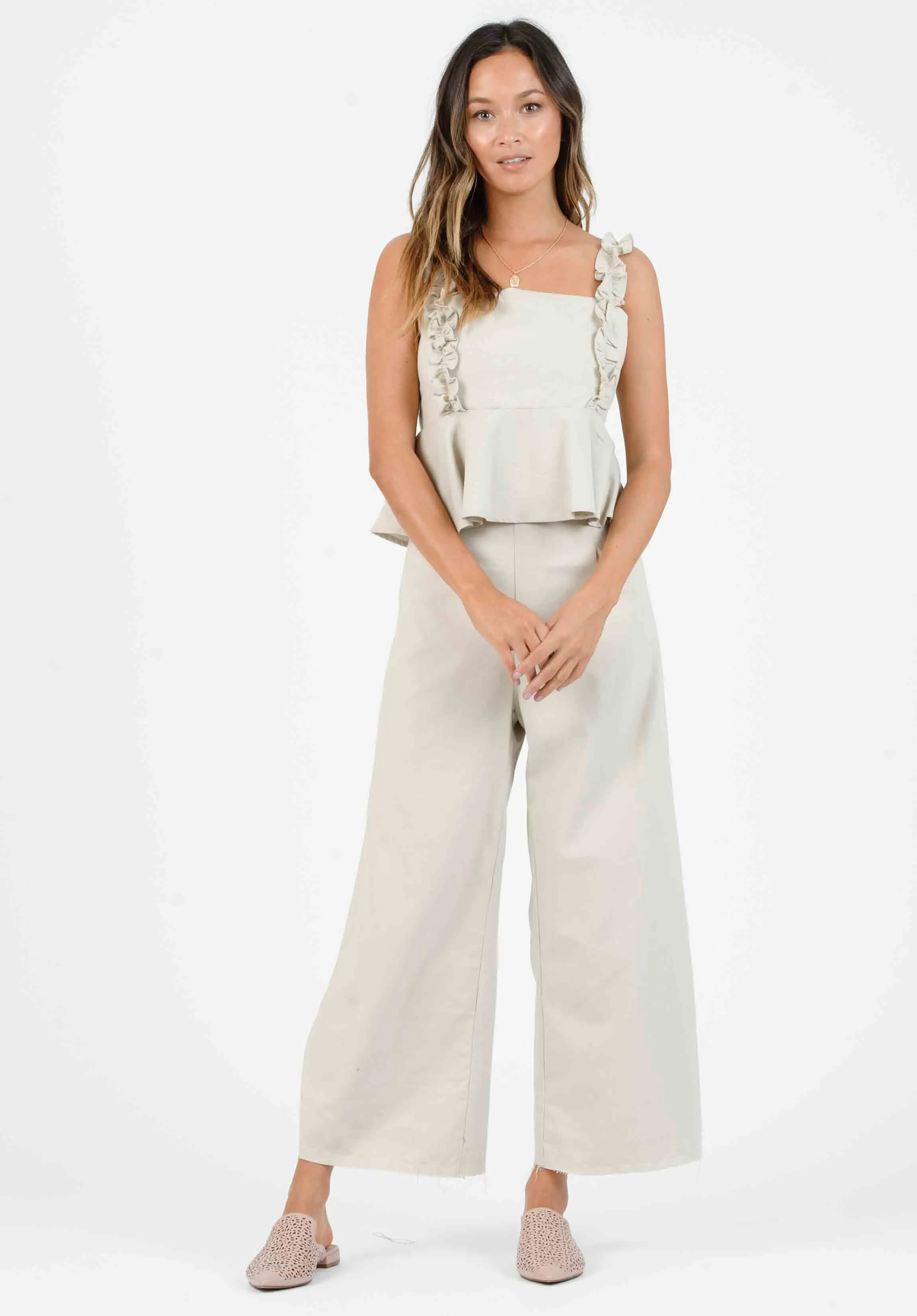 MELISSA FRINGE CULOTTES-STONE sold by Lucca Couture product image thumbnail 2