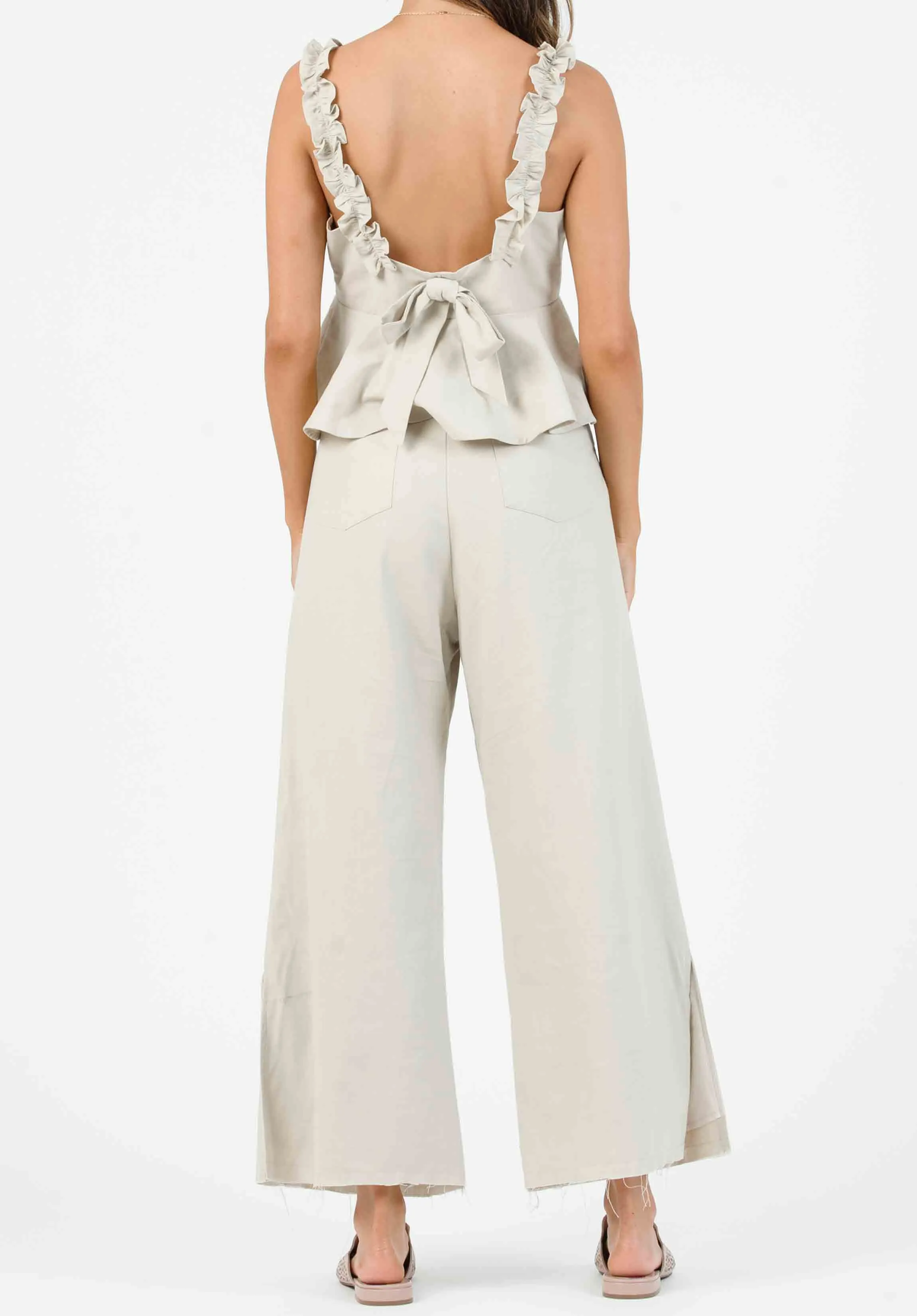 MELISSA FRINGE CULOTTES-STONE sold by Lucca Couture product image thumbnail 3