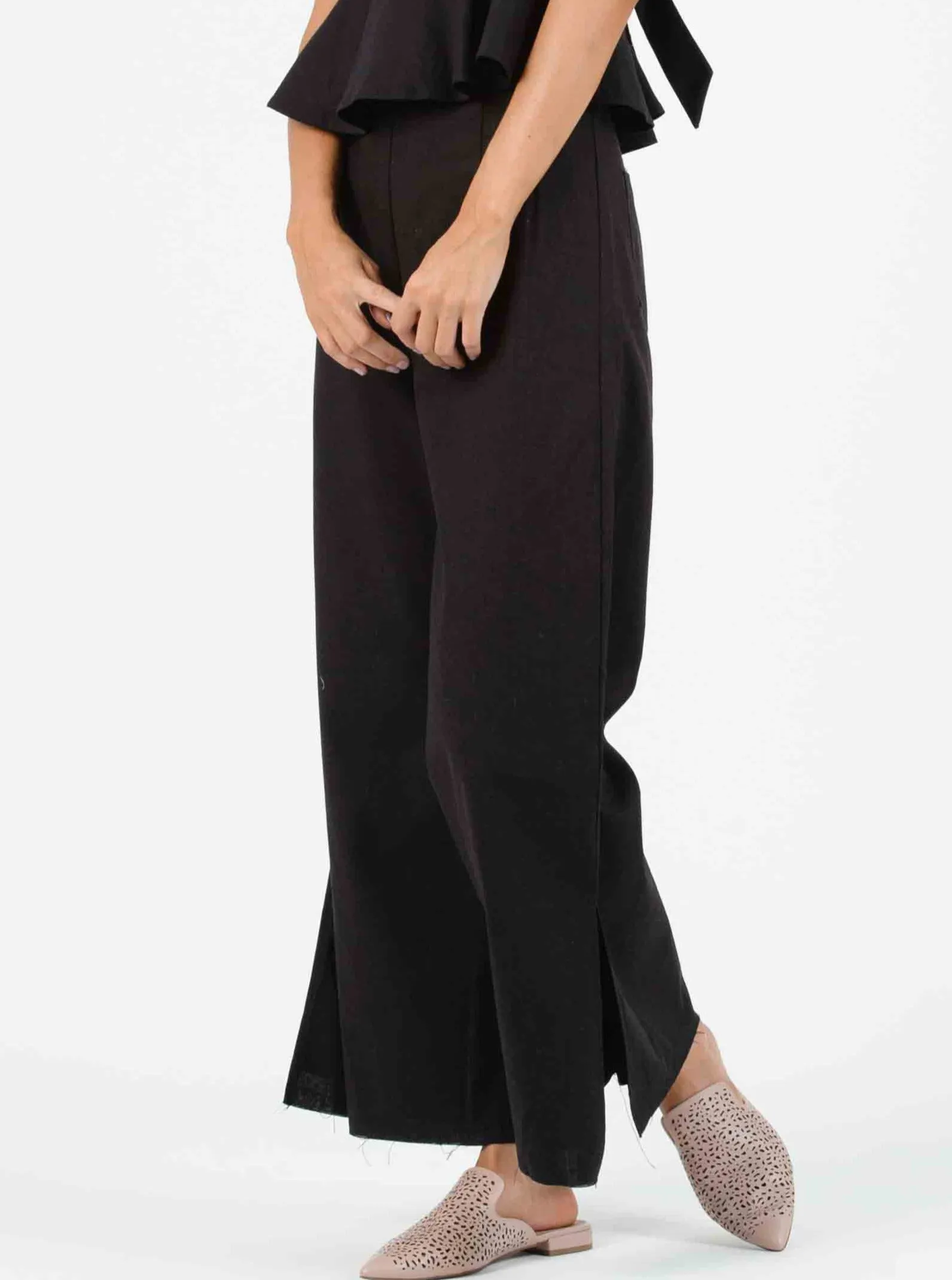 MELISSA FRINGE CULOTTES-BLACK sold by Lucca Couture