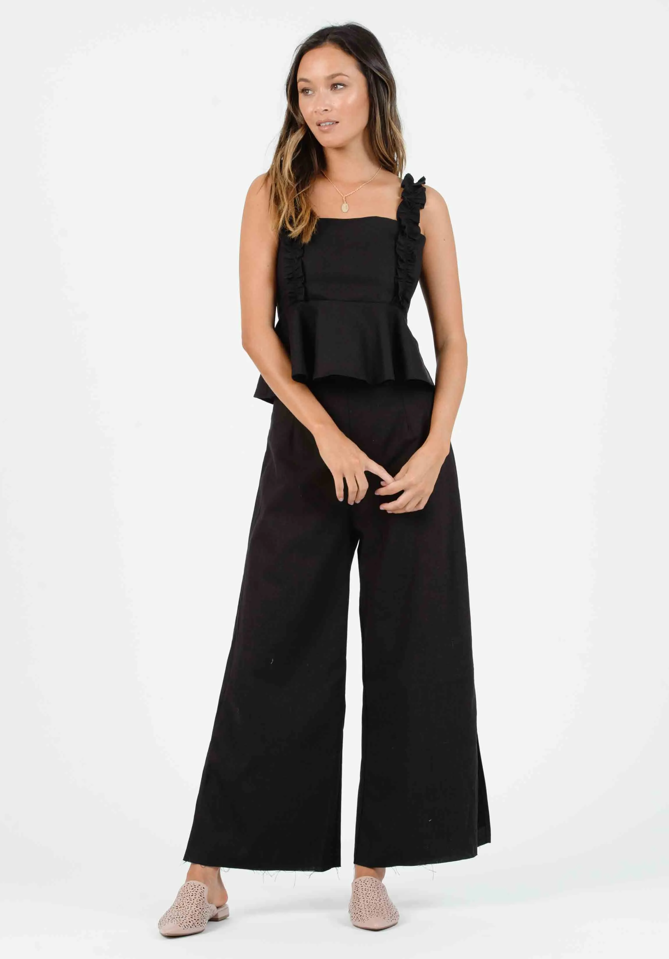 MELISSA FRINGE CULOTTES-BLACK sold by Lucca Couture product image thumbnail 2