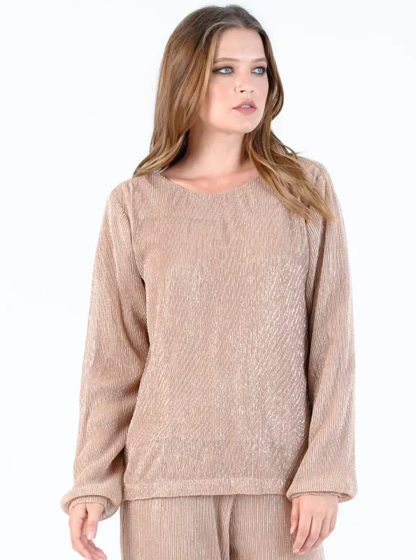TIMBERLINE PULLOVER TOP-ROSE GOLD made by Lucca Couture