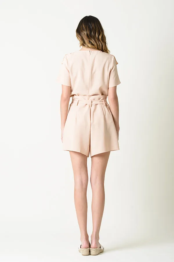 PAYTON CASCADE RUFFLE TEE-SANDSTONE sold by Lucca Couture product image thumbnail 3