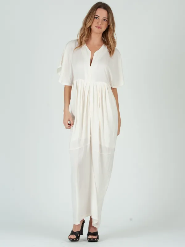 HYDRANGEA MAXI DRESS-IVORY sold by Lucca Couture