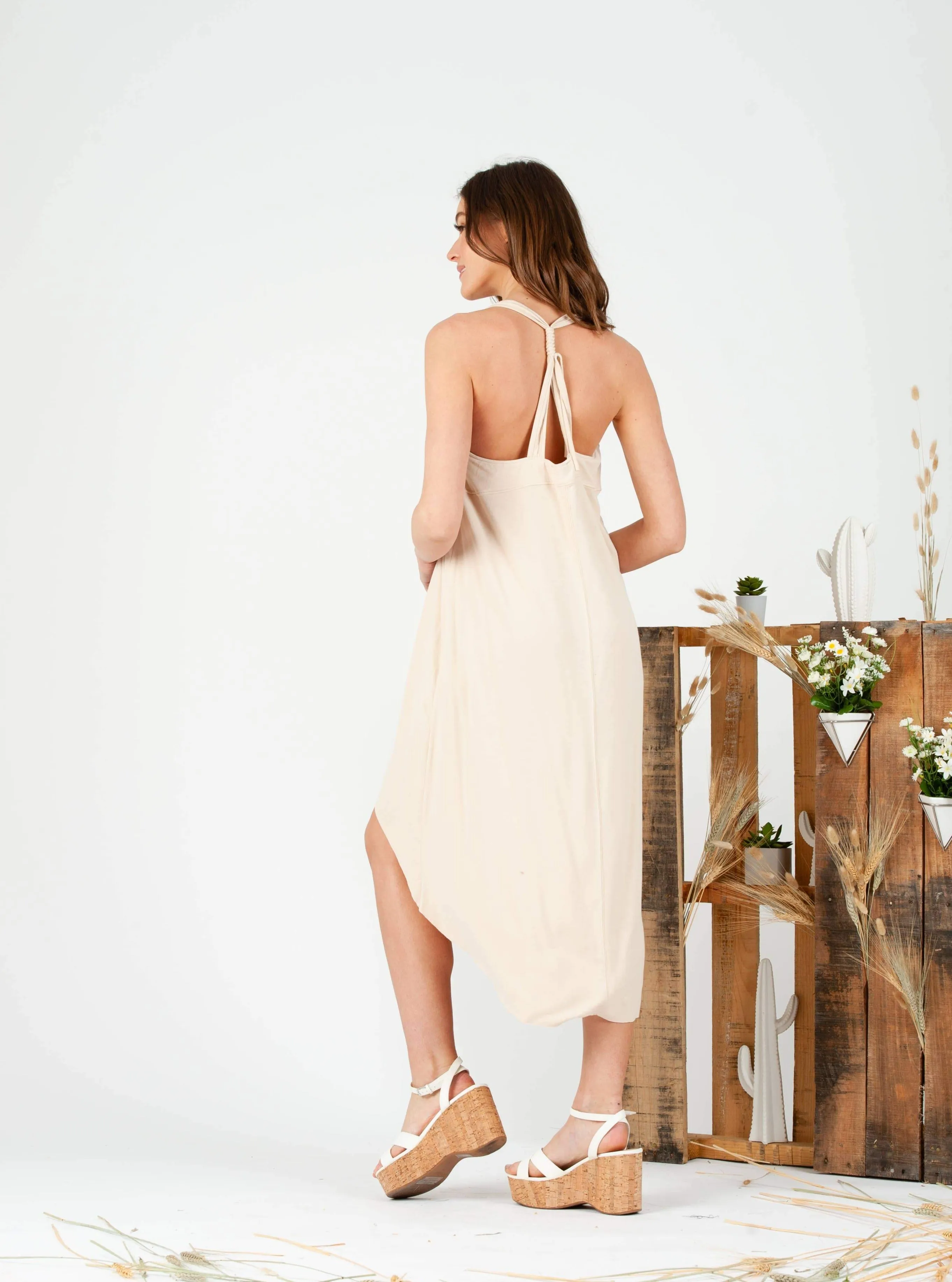 GARLAND HI LO DRESS-SANDY sold by Lucca Couture product image thumbnail 3
