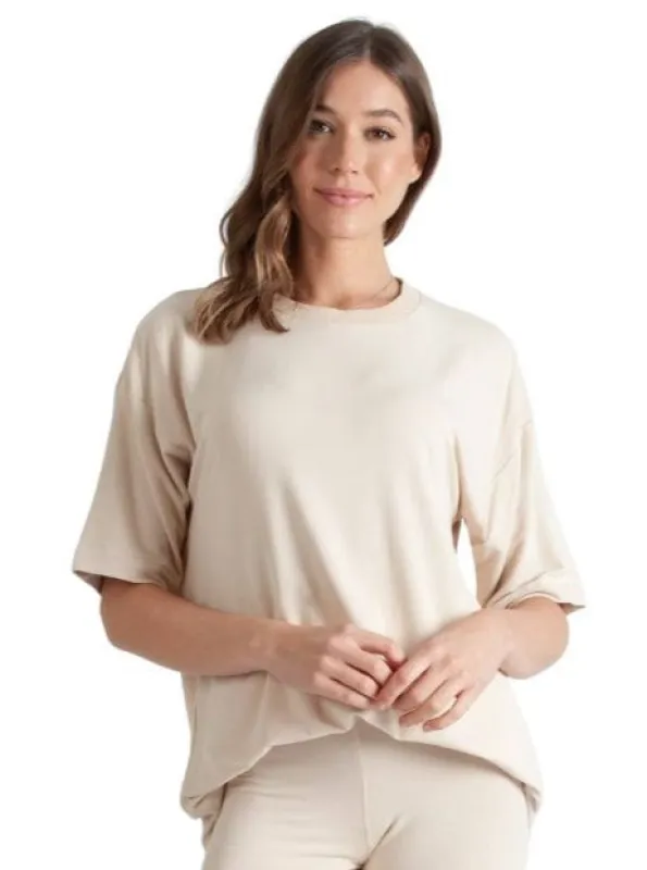 MONICA JERSEY TOP-MILK TEA sold by Lucca Couture