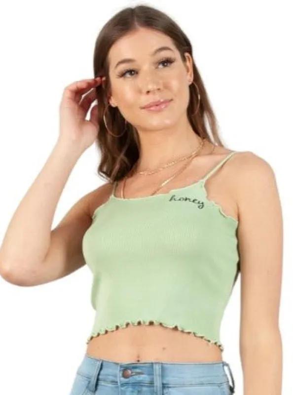 HONEY KNIT TANK-LIME sold by Lucca Couture