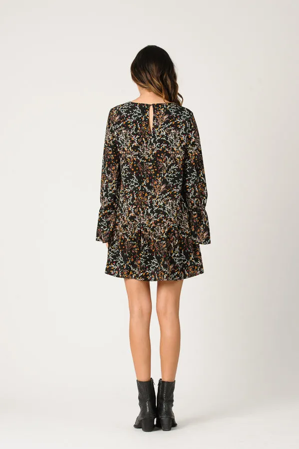 VIOLET POET MINI DRESS-BLACK POTPOURRI sold by Lucca Couture product image thumbnail 3