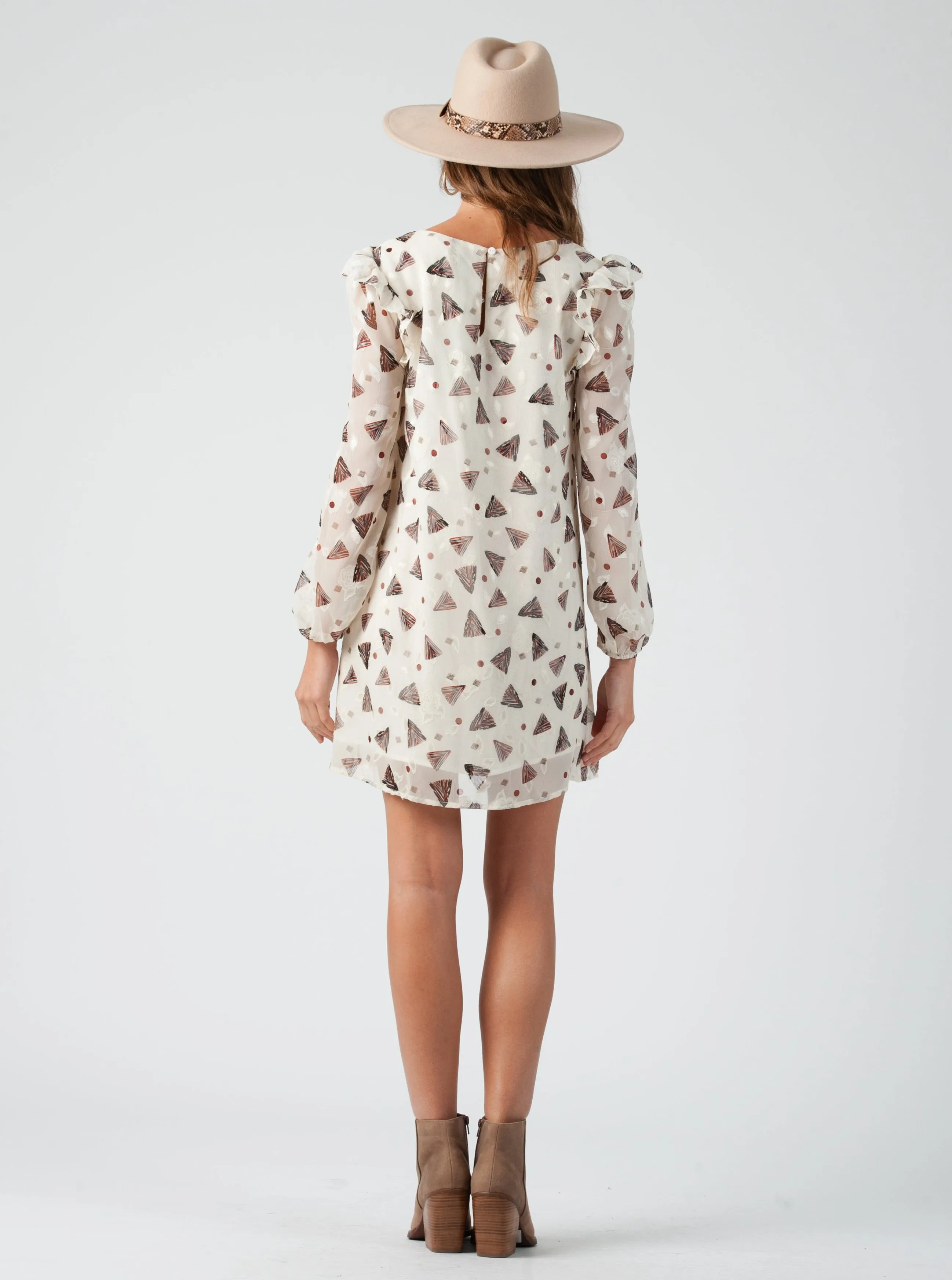 SANGIOVESE SHIFT DRESS-CREAM FEATHER sold by Lucca Couture product image thumbnail 4