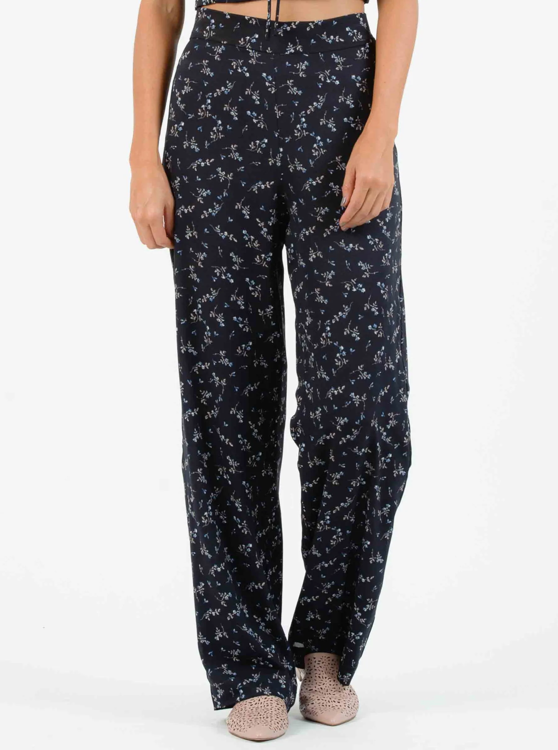 IRIS PALAZZO PANT-NAVY MINI FLORAL sold by Lucca Couture