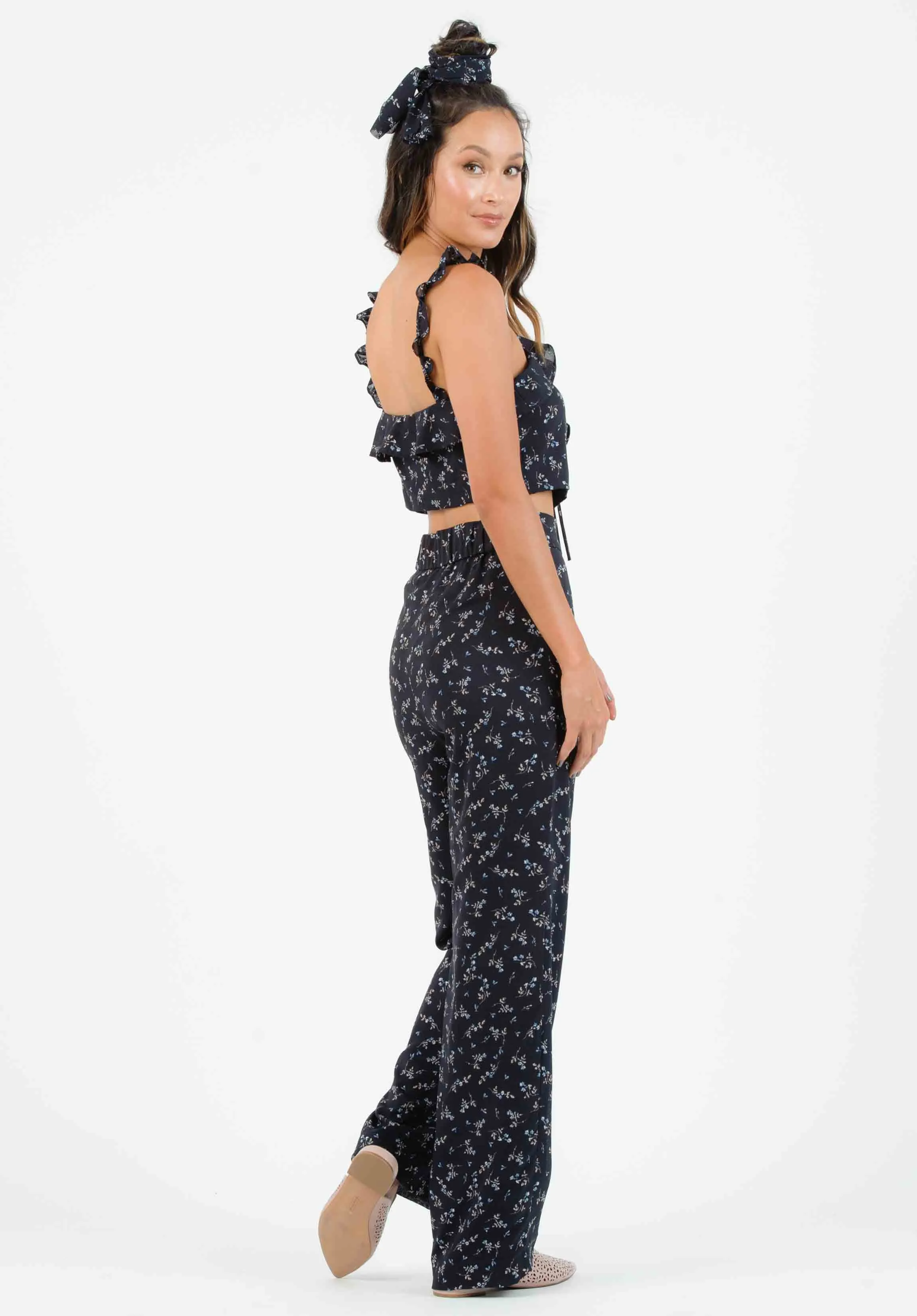 IRIS PALAZZO PANT-NAVY MINI FLORAL sold by Lucca Couture product image thumbnail 2