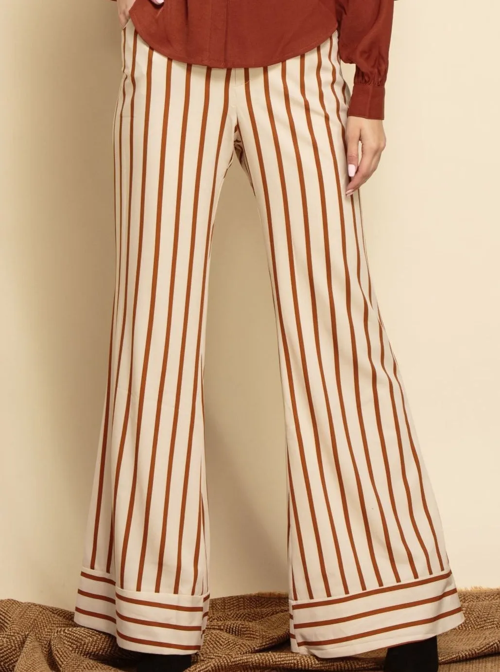 ISLA CONTRAST CUFF PANT-AUTUMN ROAD sold by Lucca Couture