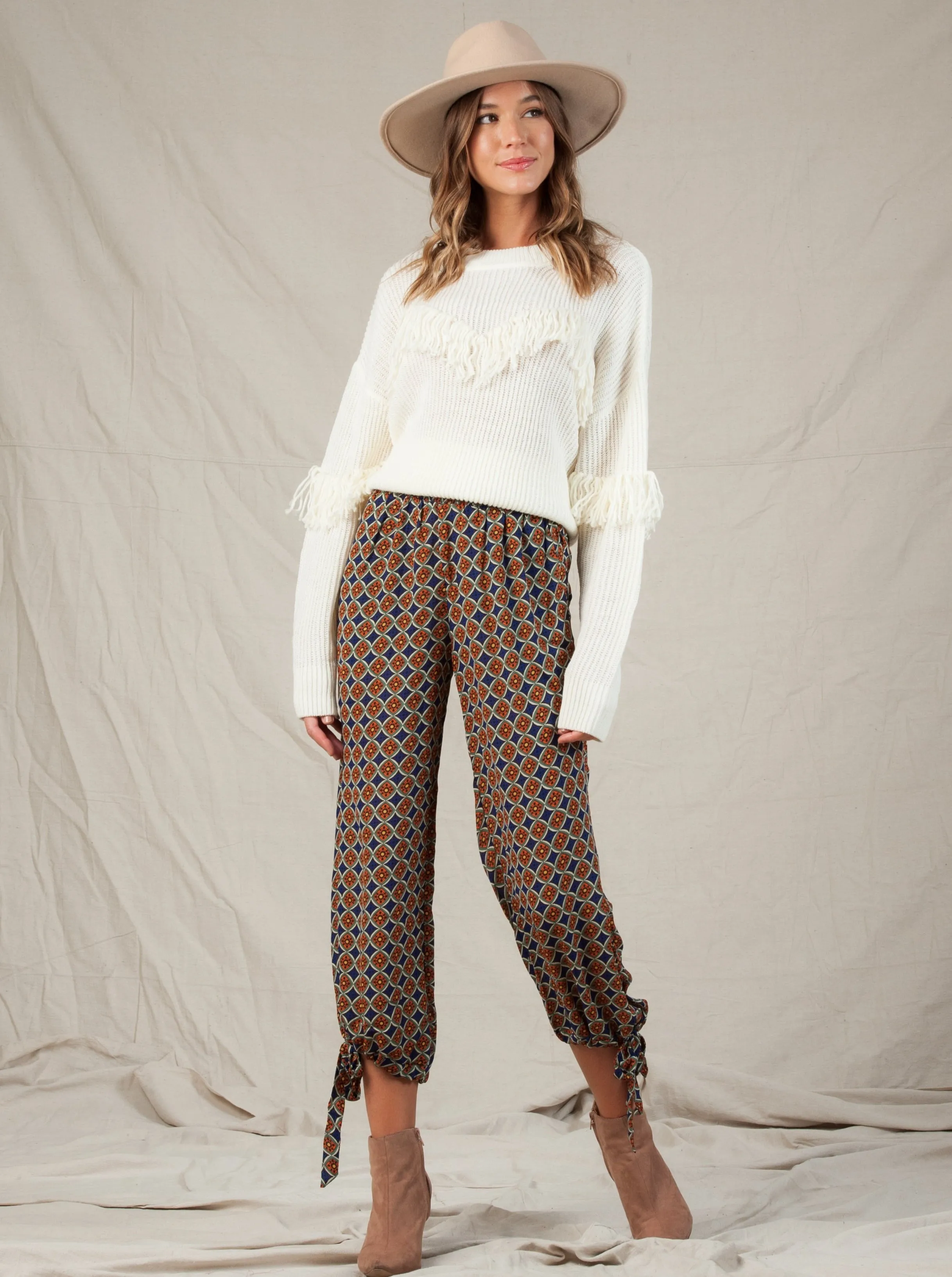 BOHO LOUNGE PANTS-COBALT/ORANGE sold by Lucca Couture product image thumbnail 2