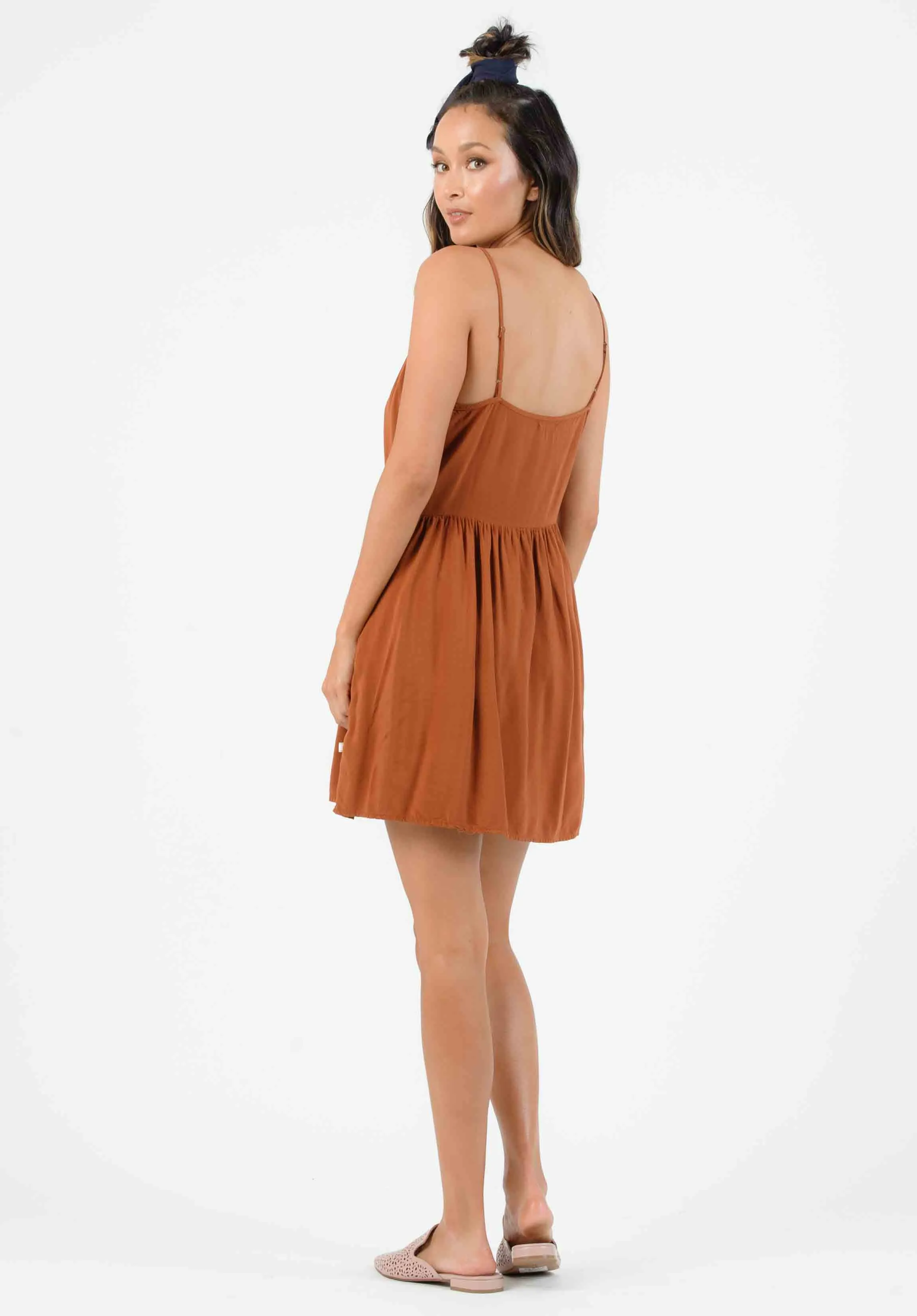 HAYES TIE FRONT MINI DRESS-SEDONA sold by Lucca Couture product image thumbnail 3