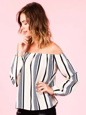 HAVANA OTS TOP-OFF WHITE TAN STRIPE sold by Lucca Couture