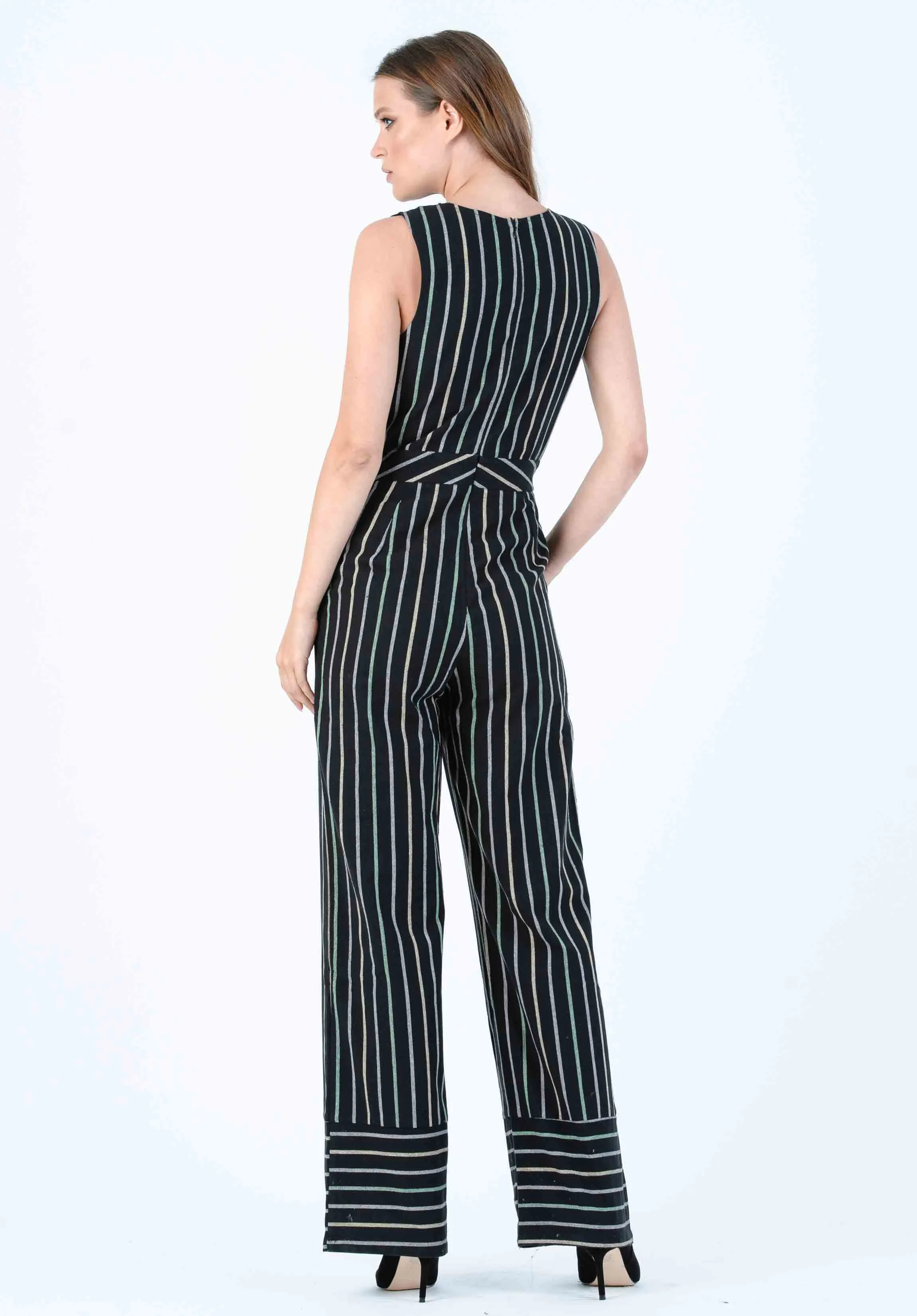 FERN JUMPSUIT-BLACK STRIPE sold by Lucca Couture product image thumbnail 2