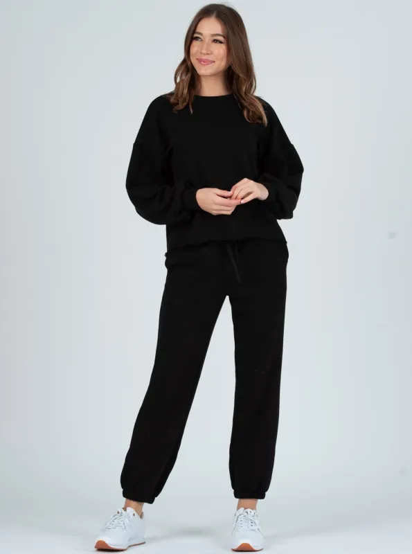 FAYE SWEATSHIRT SET-BLACK sold by Lucca Couture