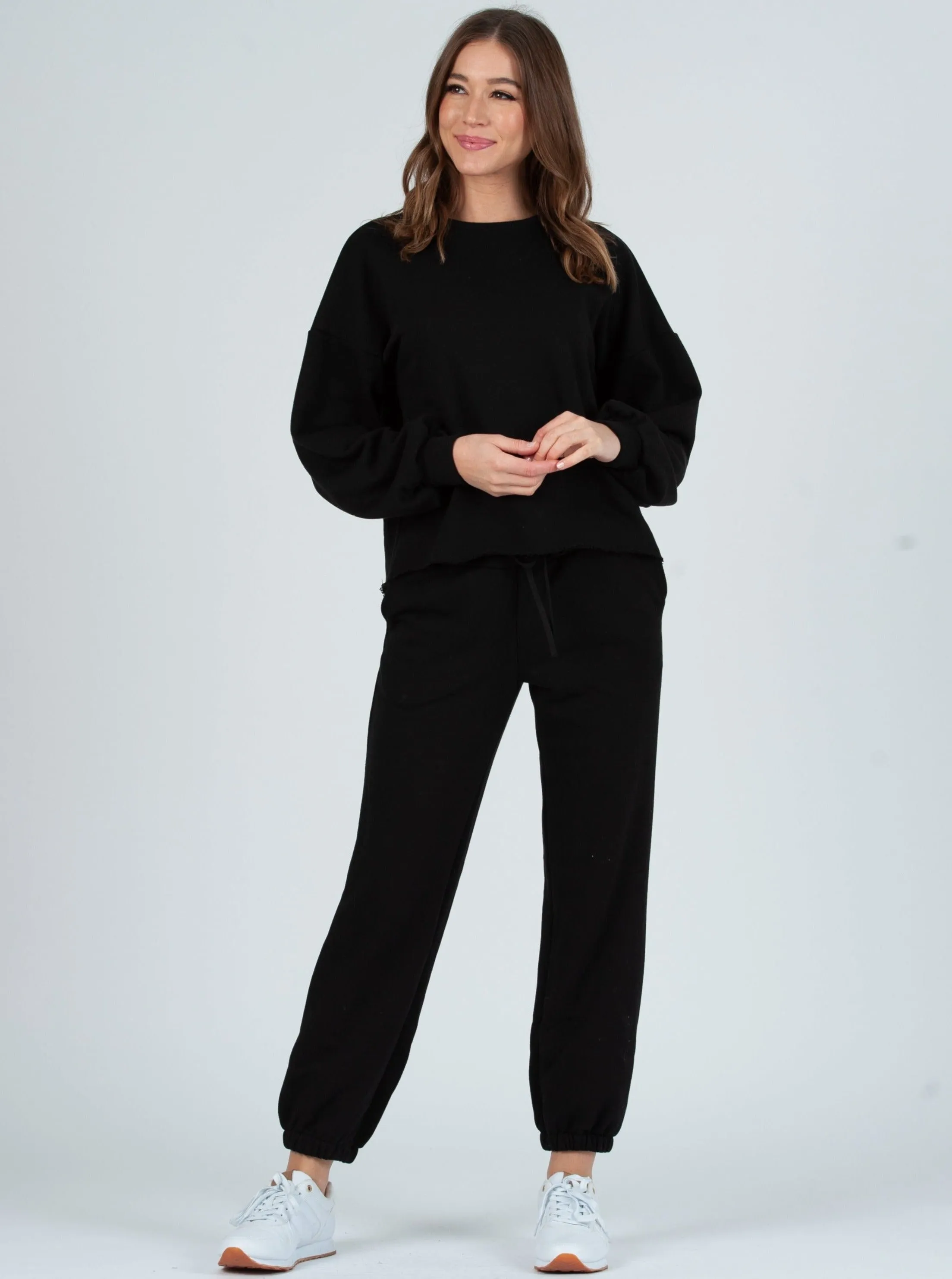FAYE SWEATSHIRT SET-BLACK sold by Lucca Couture