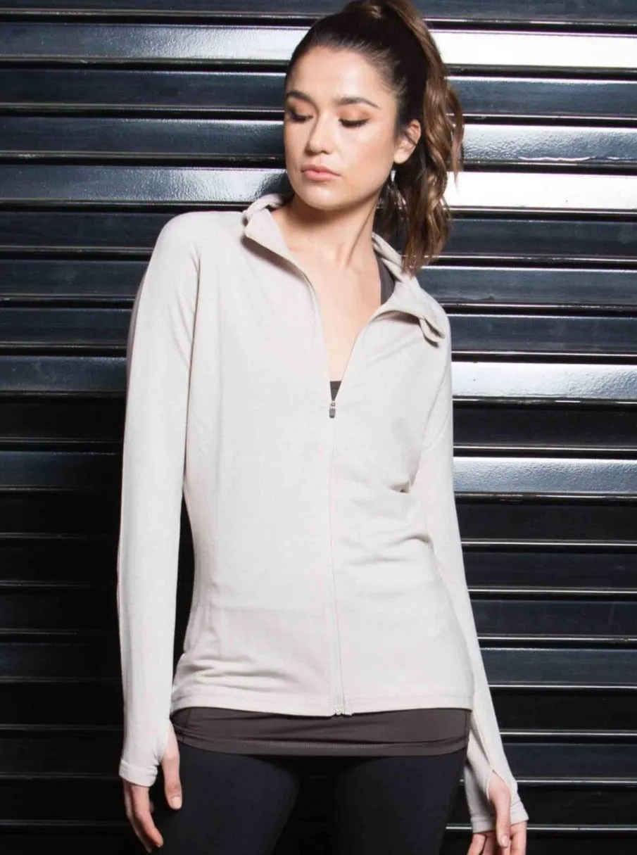 FRANNY ACTIVEWEAR JACKET-TAUPE sold by Lucca Couture