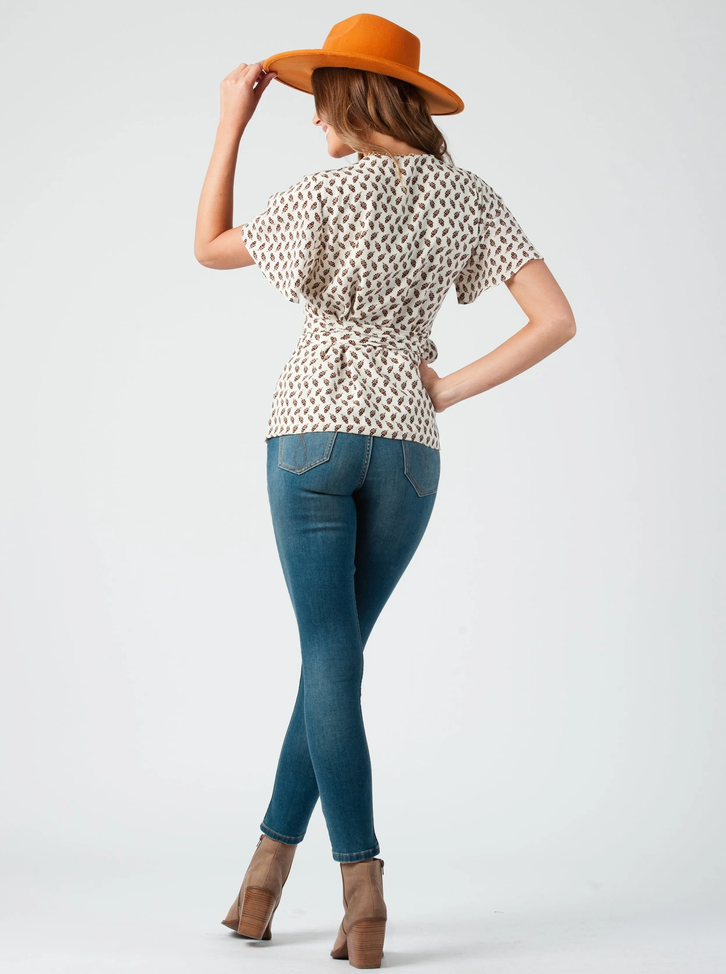 FARIS WRAP TOP-VANILLA LEAF sold by Lucca Couture product image thumbnail 3