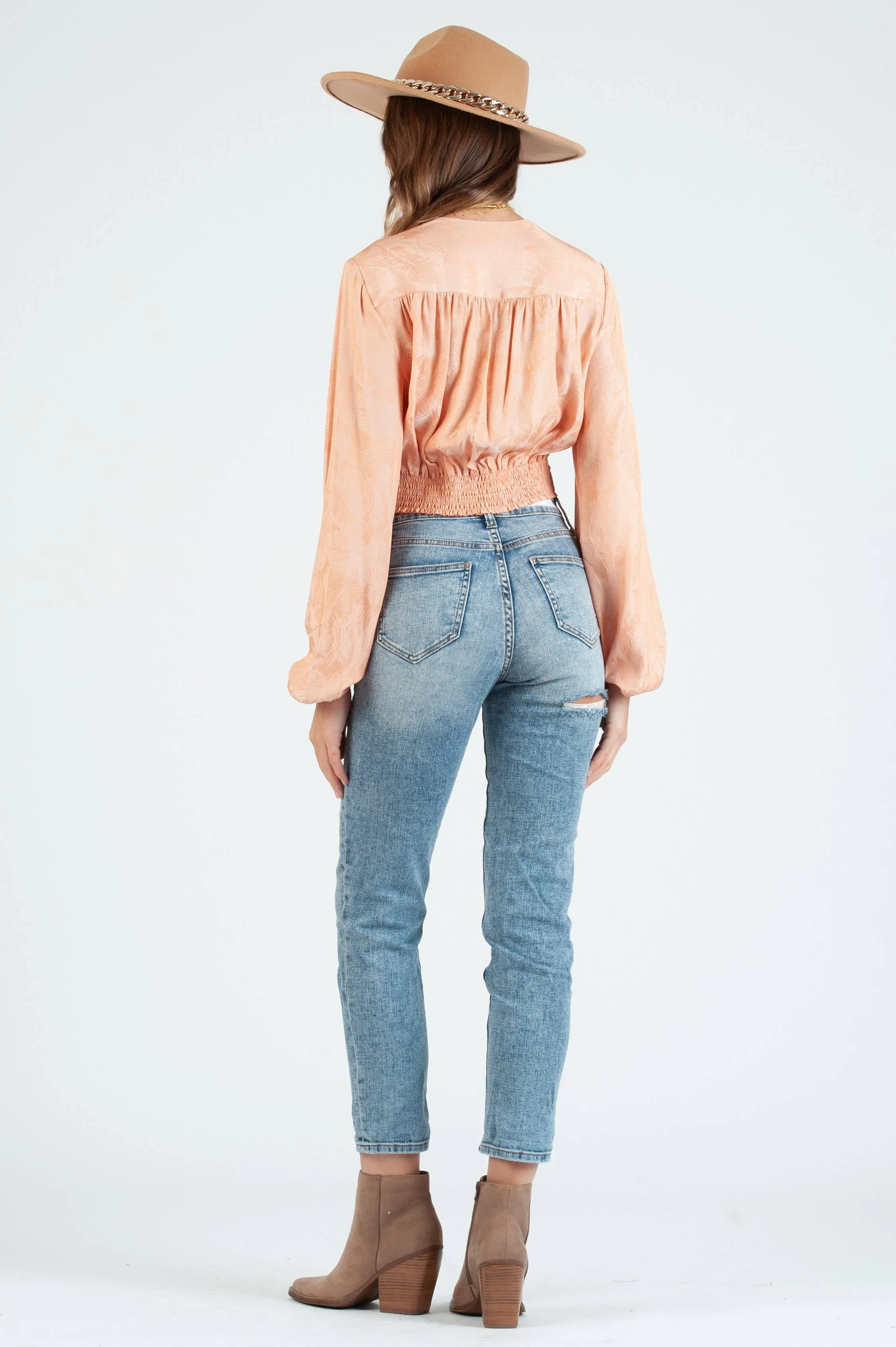 LS TWIST FRONT TOP-PEACH sold by Lucca Couture product image thumbnail 2