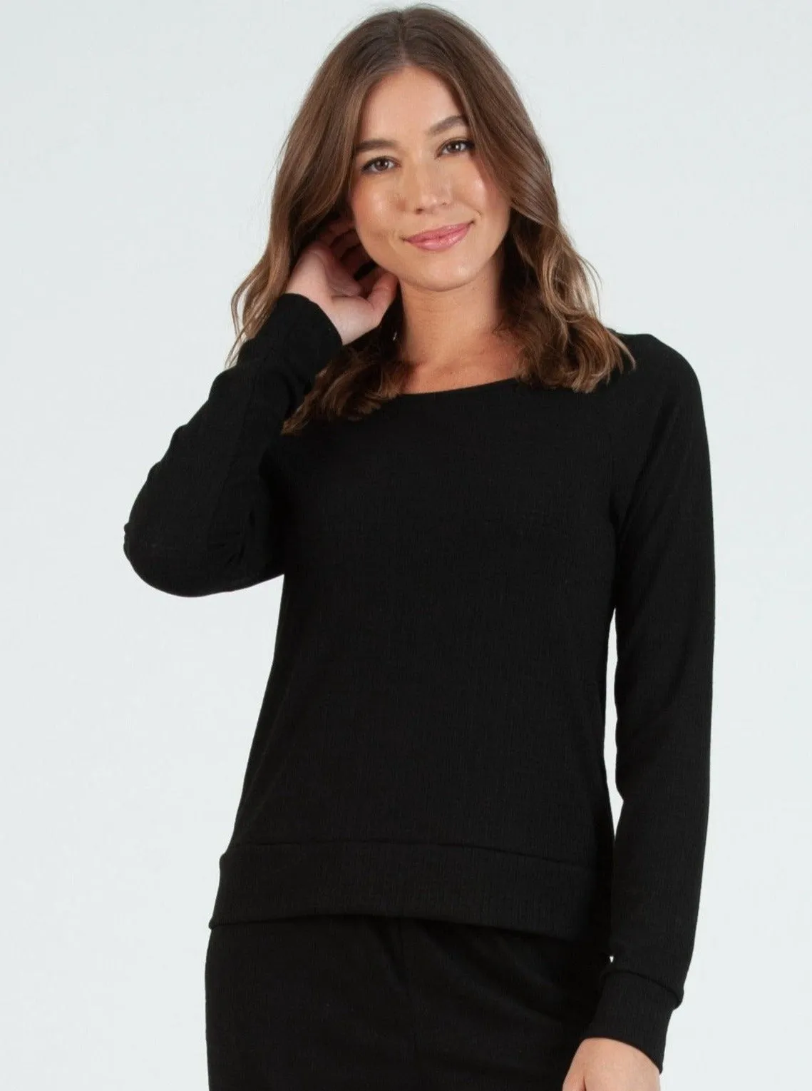 COOKIE LS TOP-BLACK POINTELLE sold by Lucca Couture