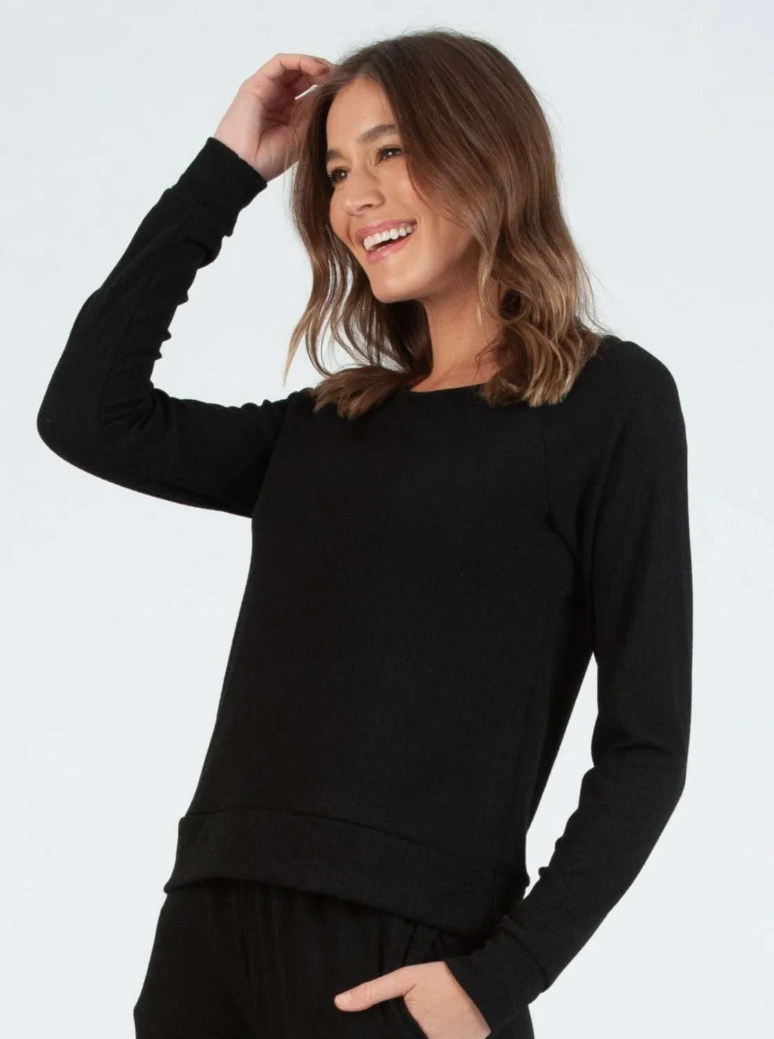 COOKIE LS TOP-BLACK POINTELLE sold by Lucca Couture product image thumbnail 2