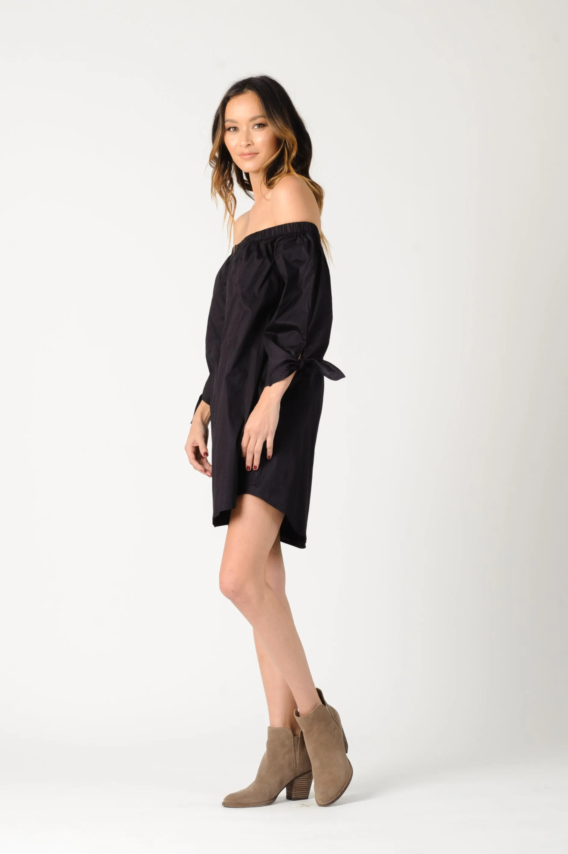 ELIANA OFF SHOULDER DRESS-BLACK sold by Lucca Couture product image thumbnail 3