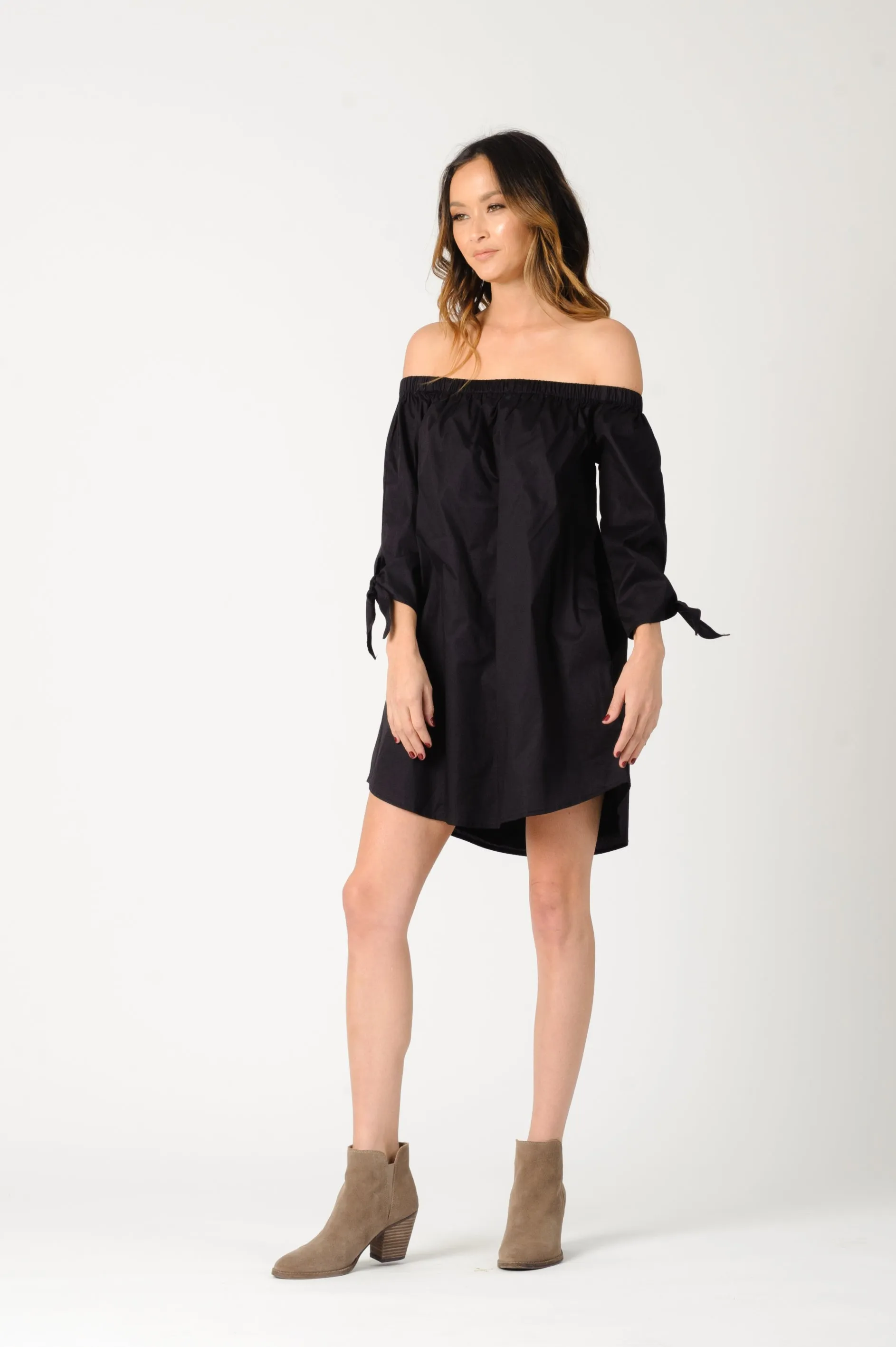 ELIANA OFF SHOULDER DRESS-BLACK sold by Lucca Couture product image thumbnail 2