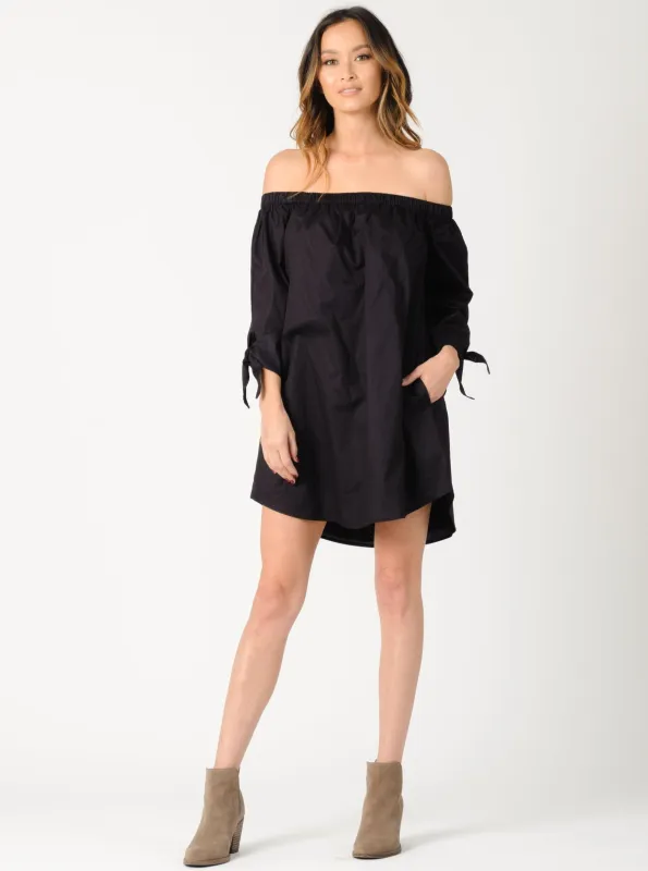 ELIANA OFF SHOULDER DRESS-BLACK sold by Lucca Couture