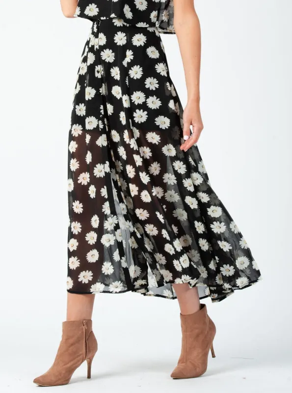 DAISY MAXI SKIRT-BLACK sold by Lucca Couture