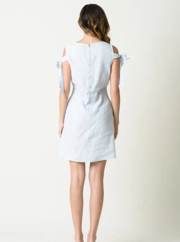 DAISY SHOULDER TIE DRESS-LIGHT DENIM sold by Lucca Couture product image thumbnail 3