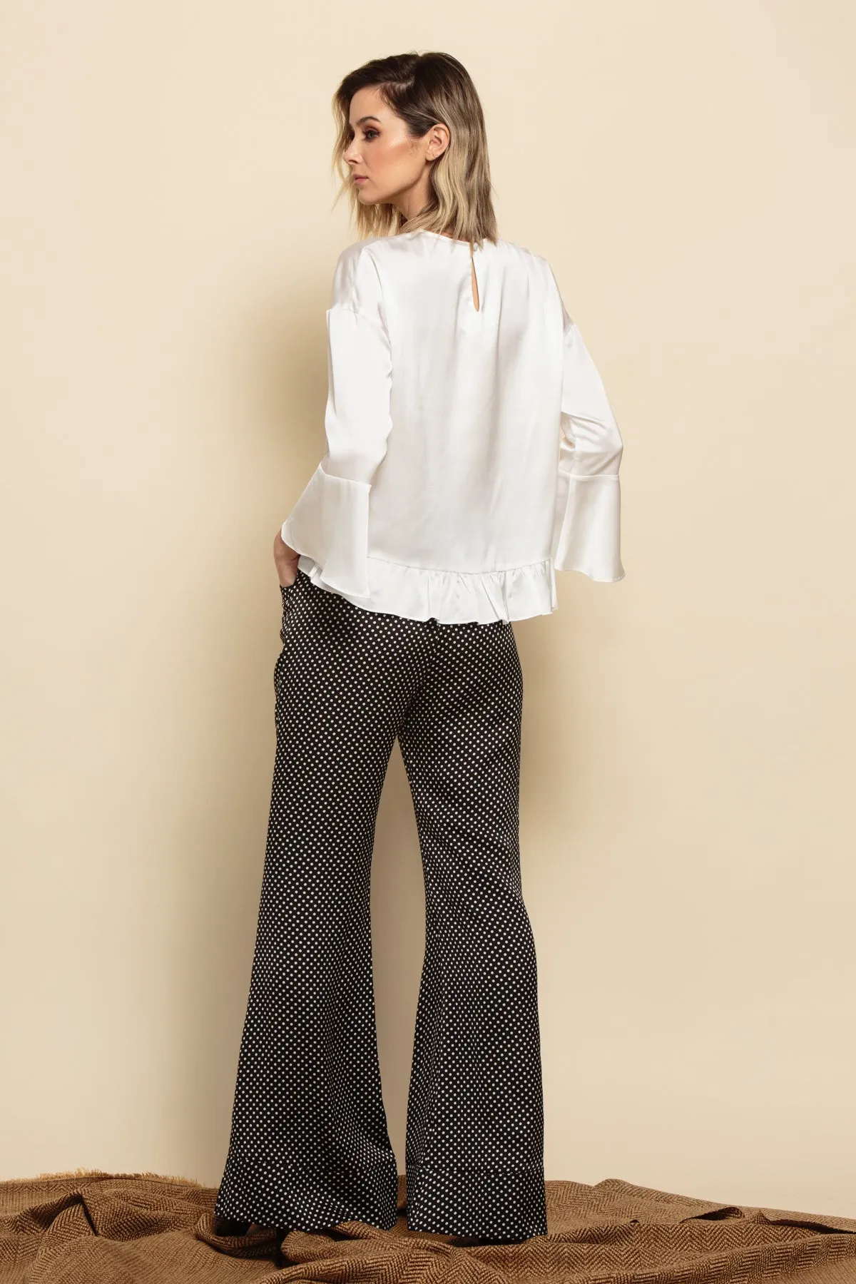 CAROLINE RUFFLE TOP-WHITE sold by Lucca Couture product image thumbnail 3