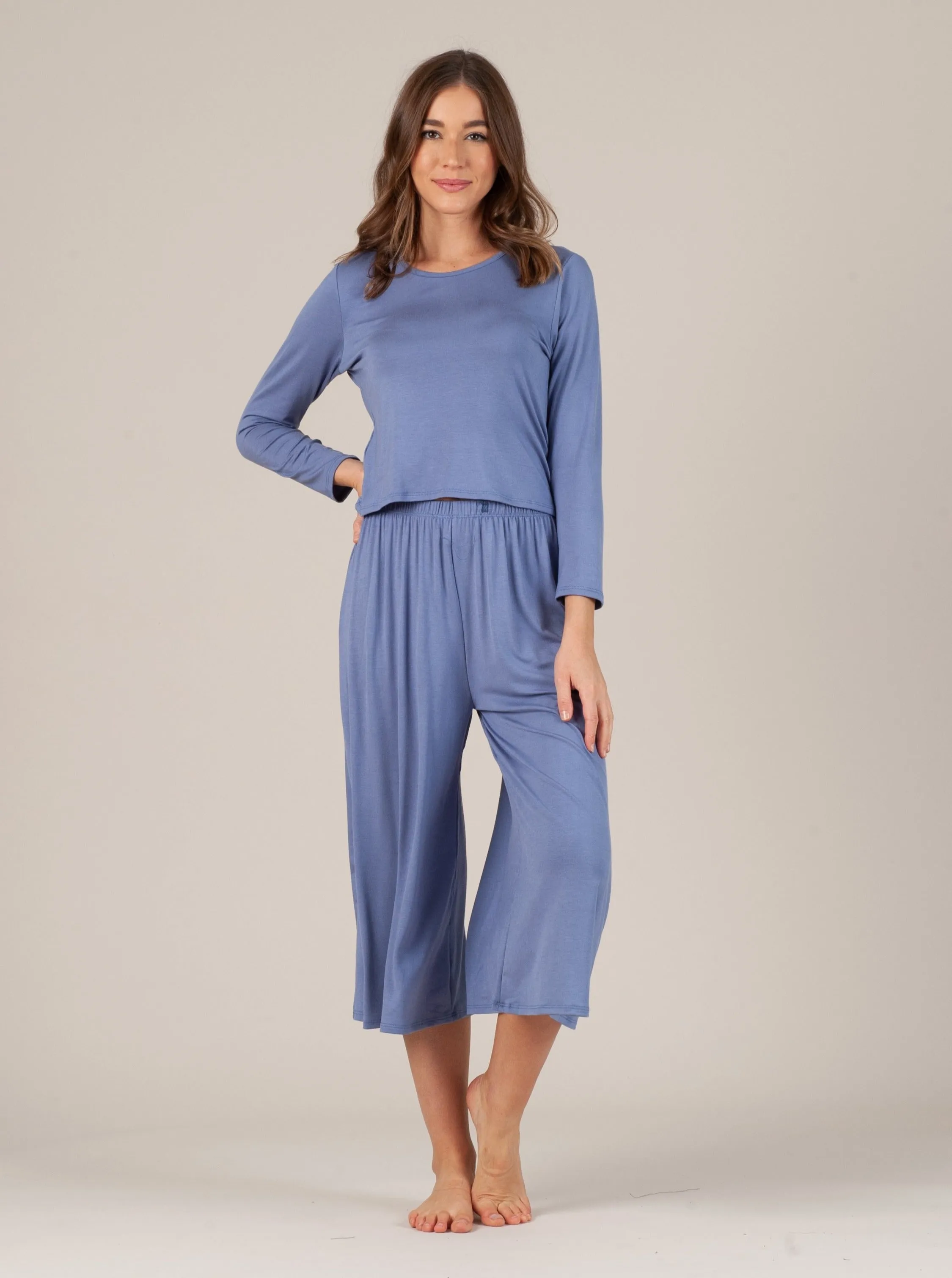 CALYPSO CULOTTE PANT-BLUE sold by Lucca Couture product image thumbnail 2