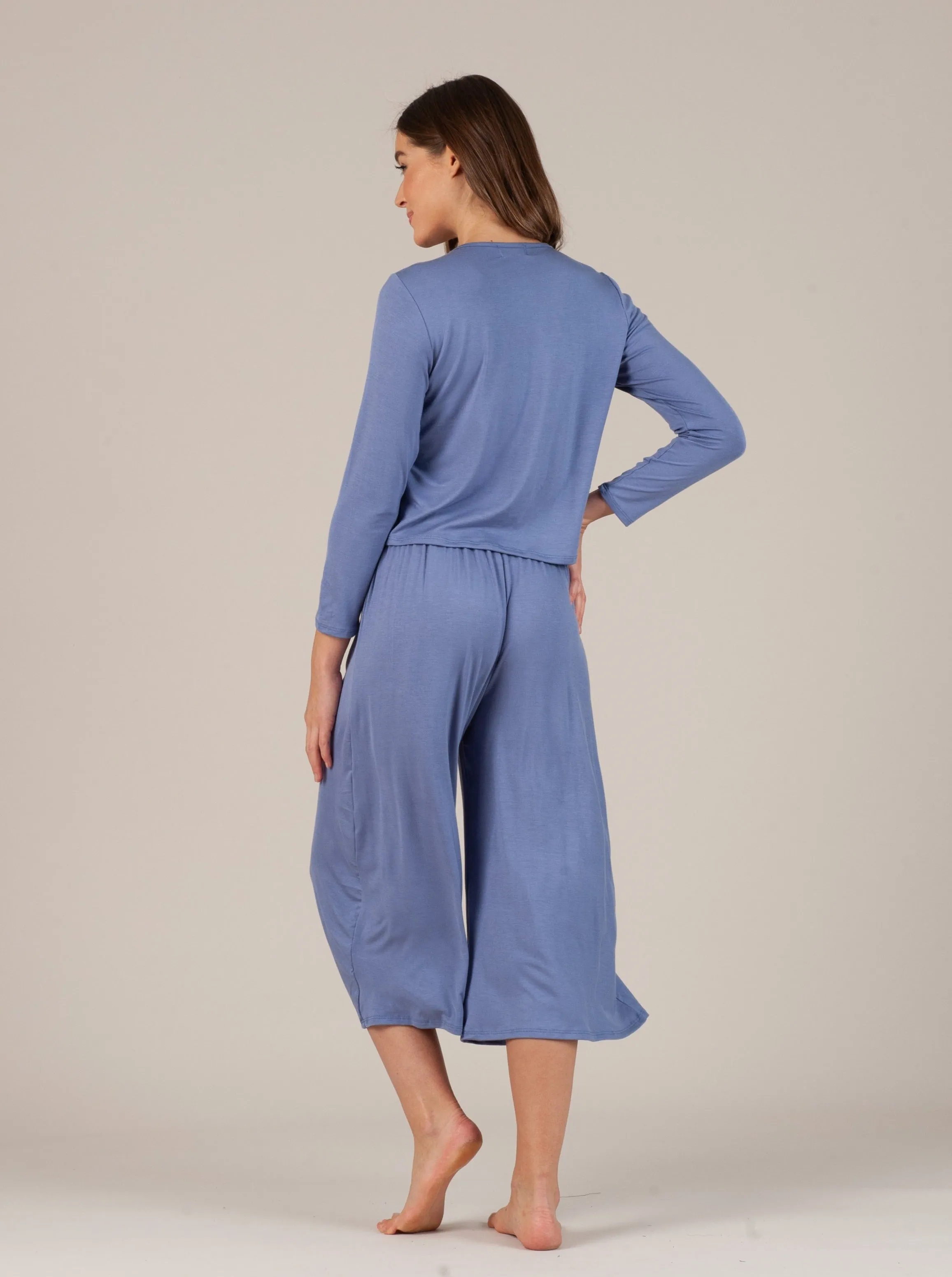 CALYPSO CULOTTE PANT-BLUE sold by Lucca Couture product image thumbnail 3