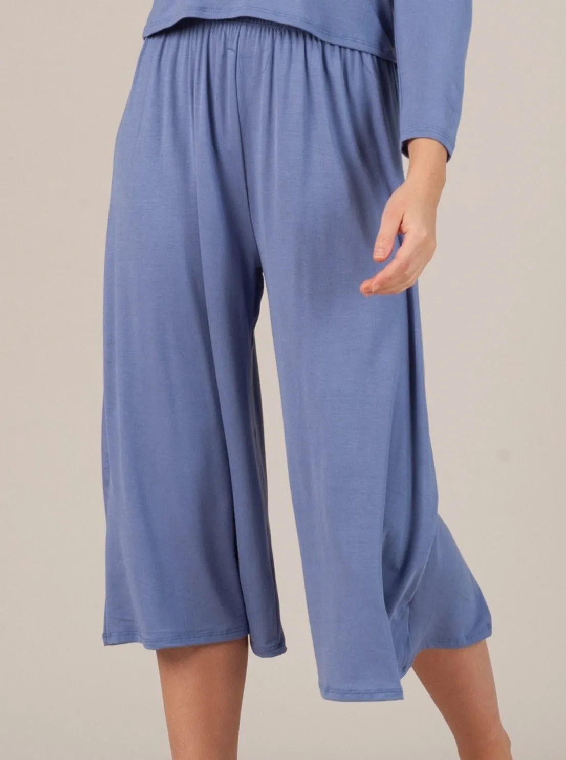 CALYPSO CULOTTE PANT-BLUE sold by Lucca Couture
